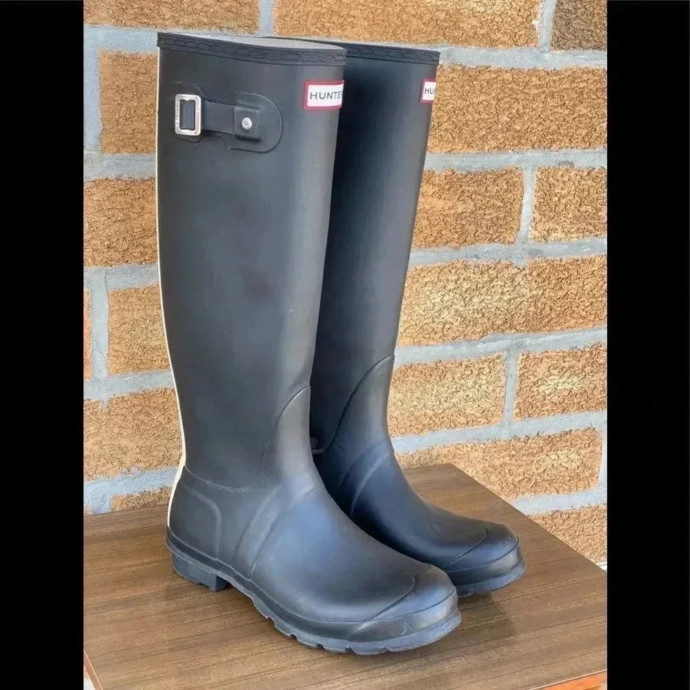 Hunter original stripe tall boots sz 8